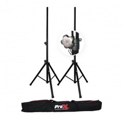Pro X Set of 2 Heavy Duty Speaker Tripod Stands 6 ft. (44″-72″) W/Bag