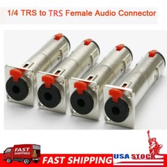 4x Silver 1/4 TRS to TRS Female Locking Jacks Plug for D Pedalboards USA