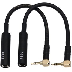 CESS-270 Elbow Connector Right Angle 3.5mm Male to 6.35mm 1/4 Inch TRS Female…