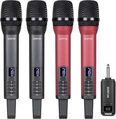4 PACK ZERFUN Rechargeable Wireless Microphone Pro Handheld Cordless D240 NEW