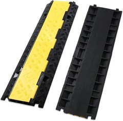 Cable Ramp 2 Pack of 3 Channel PVC Rubber Cable Protector, 44000lbs Capacity …