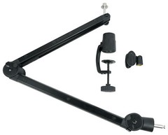 Rockville ROGAN STAND Pro Boom Arm Mic Stand with Fixed Mount+Desk Stand+Cable