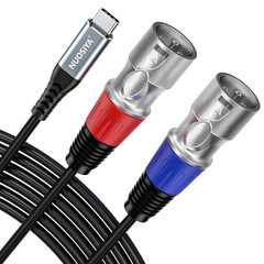 Dual XLR to USB C Audio Cable 6.6FT, 32Bit/384Khz USB Type C to 2 XLR Male