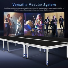 4 *4 ft Portable Stage Platform Modular System Height Adjustable Riser 24″ – 40″