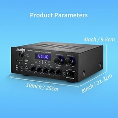 Moukey MAMP1 400W Audio Power Amplifier 2 Channel Amp Stereo Receiver Bluetooth