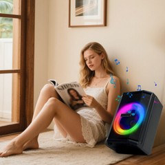 2400W Portable Tiltable Bluetooth Speaker Subwoofer 8in Heavy Bass Sound System
