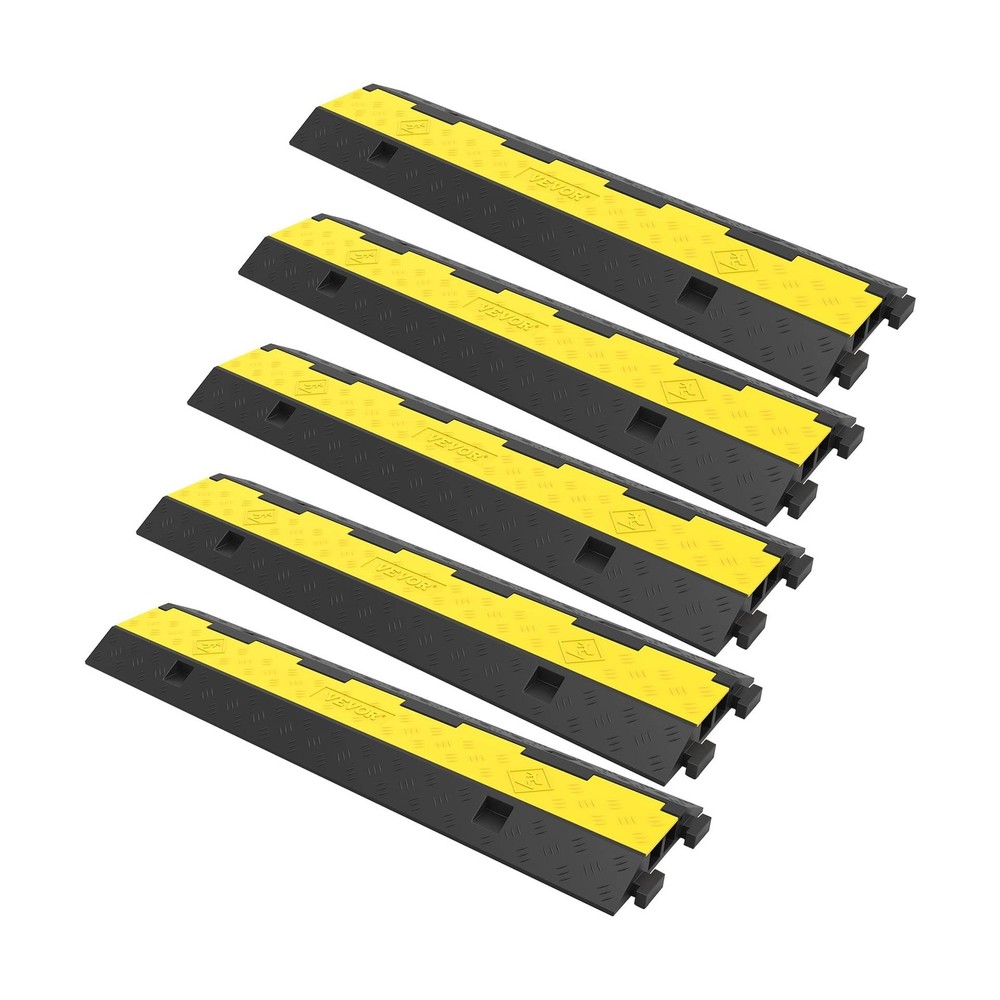 VEVOR Cable Protector Ramp, 5 Packs 2 Channels Speed Bump, Rubb… USA FAST SHIP