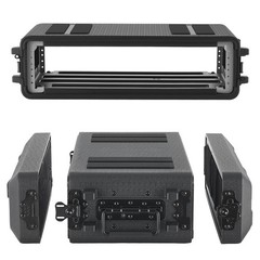 VEVOR 2U Rack Case Rackmount Flight Case 12 in with Microphone Compartments