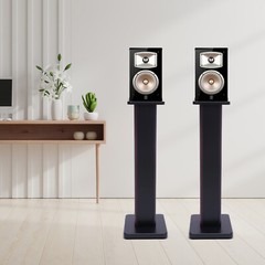 28″ Speaker Stand Bookshelf MDF Surround Sound Black Walnut Rack Home Theater US