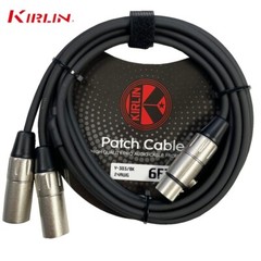 Kirlin 6FT Splitter Y-Cable 3-Pin XLR Female to Dual XLR Male 24AWG Y-303-06