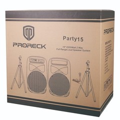 PRORECK 15″ Active Speaker 2000W Bluetooth Karaoke Home Party Sound System LED