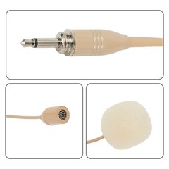Beige Single Earhook Headset Mic Headworn Microphone 3.5mm 3 Pin 4 Pin XLR New