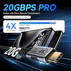Type c to Type c Cable,20gbps USB c 3.2 gen 2,4k@60Hz Video,usbc Cable 6FT/1.8M