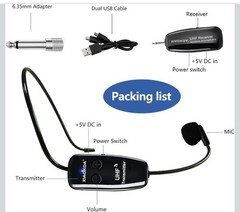Lightweight Wireless Microphone Headset with Dual Plugs – Perfect for Speakers