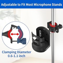 Adjustable Mic Stand Drink Holder with 360° Rotate Microphone Stand Cup 2 Pack