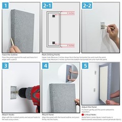 4 PCS Acoustic Panels, 24“x12“ Fabric Soundproof Wall Panels, 4 Pack Linen