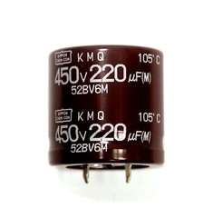 2pc Electrolytic Capacitor KMQ 220uF 450V +105℃ Snap In Nippon Chemi-Con Japan