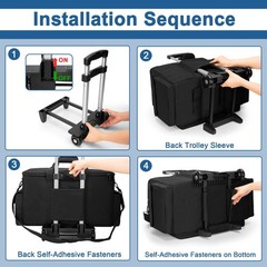 HODRANT Large Rolling DJ Cable Bag, Padded Gig Bag with Detachable Trolley D…