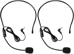 VOVIGGOL 2Pcs Microphone Headset Mic, Flexible Wired Boom for Voice Amplifier, 3