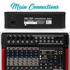 Pyle 8Ch DJ Controller Sound Mixer w/380 DSP Effects