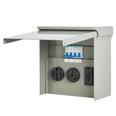 VEVOR Temporary Power Outlet Panel, Weatherproof RV Electrical Breaker Box wi…