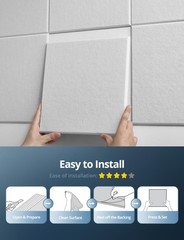 Square Acoustic Wall Panels, Sound Absorbing Panels for Walls, Ceiling, Doors, 1