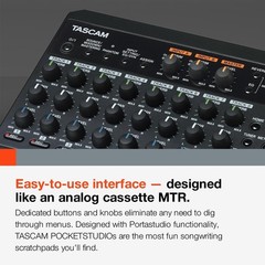 DP-008EX 8-Track Digital Pocketstudio Multitrack Recorder, Built-in Mics, Songwr