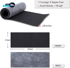 Mass Loaded Vinyl Sound Proof Barrier 1 Lb/Sqft 1 X 8 Feet MLV Insulation