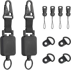 2Pack Retractable Steel Rope Mic Hanger Holder Microphone Car Mount Lanyard