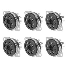 6 x 8pin Tube Socket Bakelite Vacuum Tube Protect Tube Pin Socket Black
