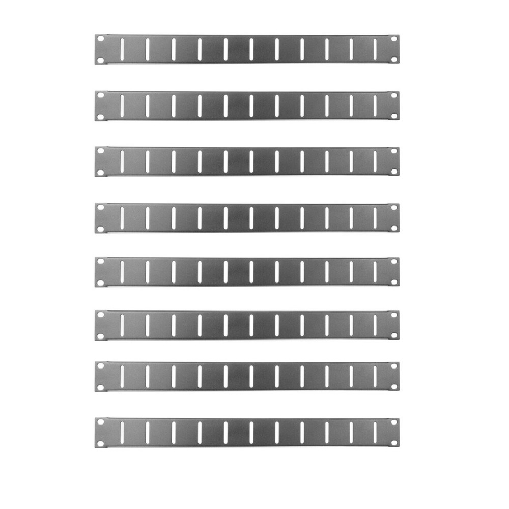 (8) 1 Space Unit Vented Rack Mountable Metal Filler Panel
