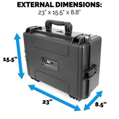 CASEMATIX 23″ Waterproof Hard Case with Custom Foam for Electronics & Tools