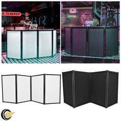 48″x25″ White Black DJ Event Facade Scrim Metal Frame Booth With Travel Bag Case