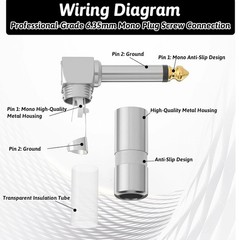 Zinc Alloy Right Angle Audio Jack Connectors – 2 Pack for Audio Devices