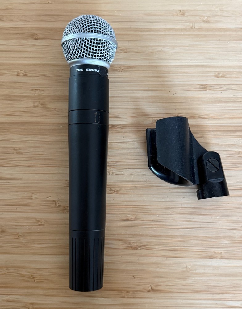Shure L2 SM58 Dynamic Wireless Microphone (L2-AG) + OEM Holder *USED* POWERS ON!