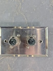 Switchcraft Gang XLR Wall Plate pre-loaded W/ 2 circular 3-Pin XLR male connect
