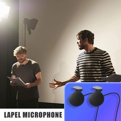 HOTEC Replacement Lapel Microphone with 3.5mm Locking Screw Small, Black