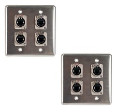 2 Wall Plate with 4 RJ45 pass through connectors by Elite Core