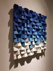 (2-Panel) Art Geomatic Wooden Decor,Acoustic Wood Wall Panel,3D Sound Diffuser,