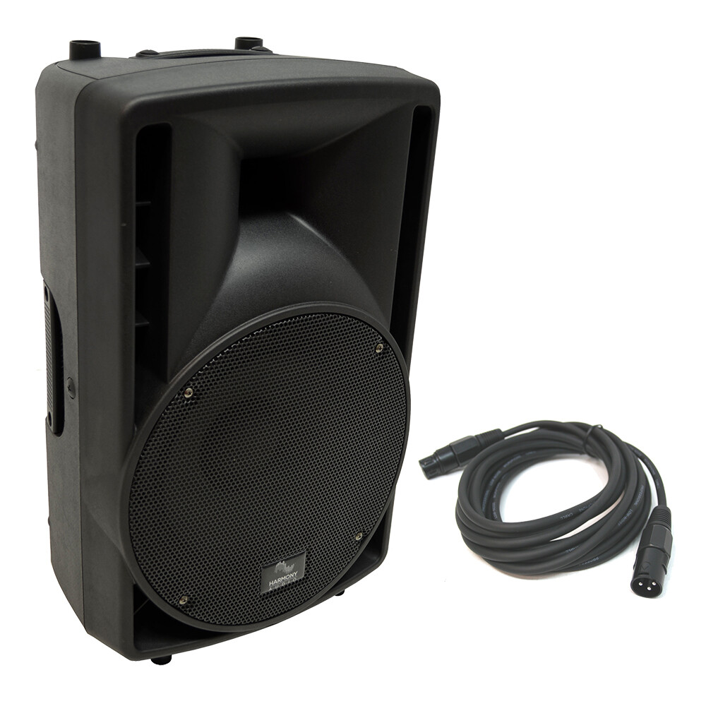 Harmony Audio HA-C10A Pro DJ 10″ Powered 400W Active PA Speaker & 15FT XLR Cable