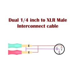 SiYear XLR Male to Dual 6.35mm 1/4″ TS Y Splitter Cable, Double Mono Quarter …