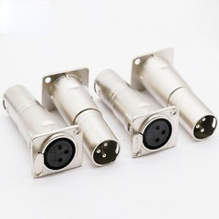 8x 3Pin XLR Female To Male Audio Pass Through Feed Panel Mount Connector Adapter