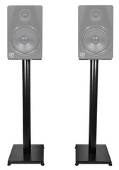 Rockville RS29B V2 29″ Steel Bookshelf Speaker Stands, 60 lbs Capacity, Black
