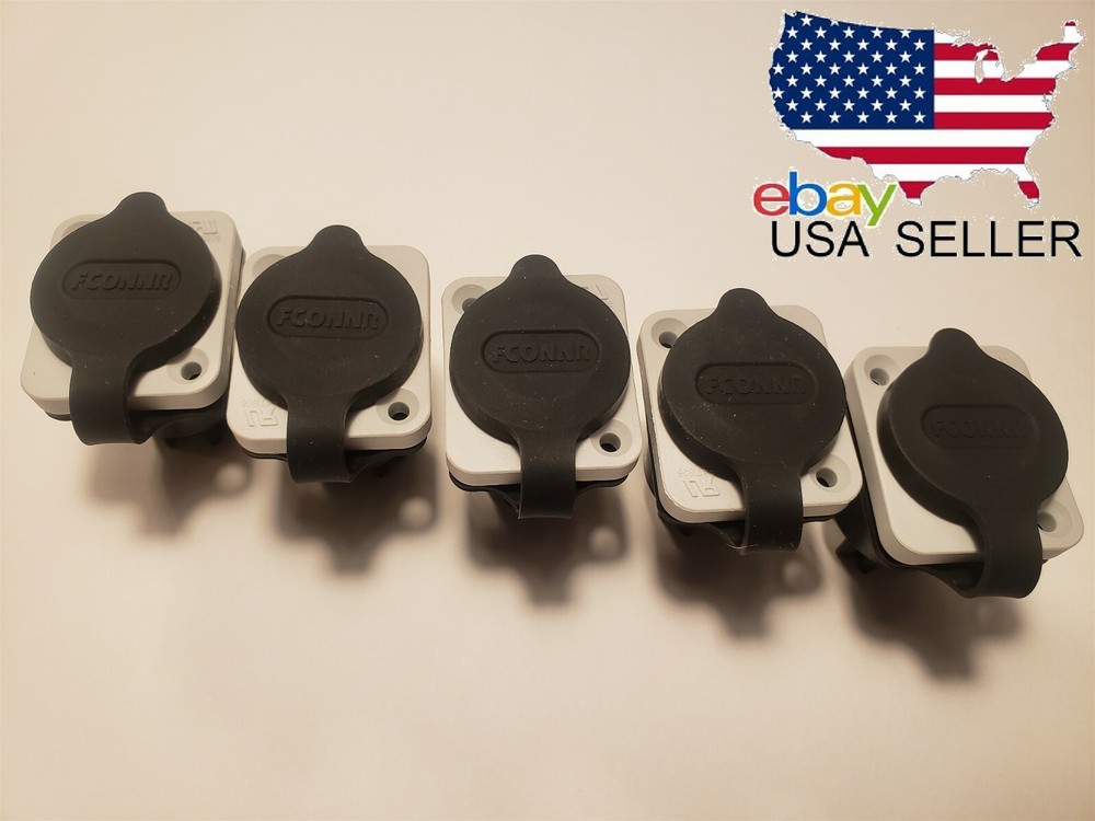 5pc set PowerCON Female B (Gray) panel mount connector
