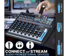 Pyle Professional Audio Mixer, Desktop Console, Desktop System, Digital Interfac