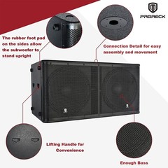 proreck Active Powered Dual 18 inch Subwoofer 5000W P.M.P.O