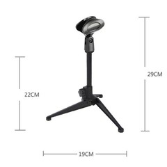 Microphone Desk Adjustable Stand Tripod Desk Top Clip Holder Foldable Table Mic