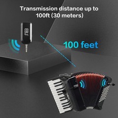 Instrument Microphone Receiver 2.4G Wireless 100ft Range for Guitar Violin