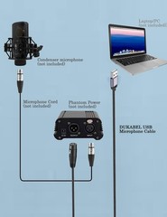 XLR to USB Adapter Microphone Cable for Recording with DAC Chip 6 FT Cord