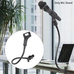 Microphone Arm Stand Adjustable Gooseneck Podium Mic with Desk Mount Clamp Black
